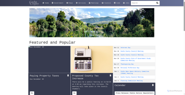Security scan screenshot of https://cachecounty.gov/