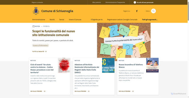 Security scan screenshot of https://www.comune.schivenoglia.mn.it/