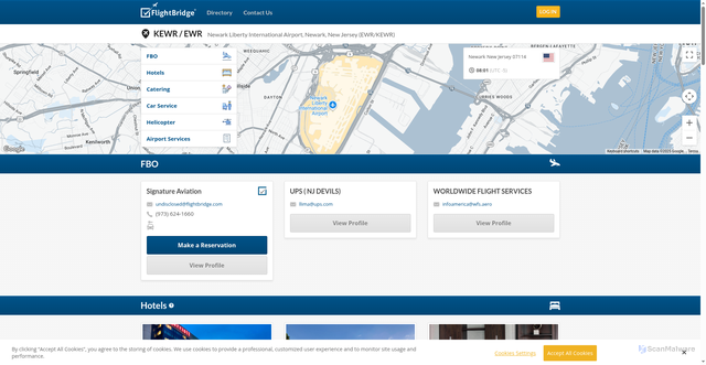 Security scan screenshot of https://www.flightbridge.com/Directory/Airport/EWR-KEWR/Newark-Liberty-International-Airport/4936