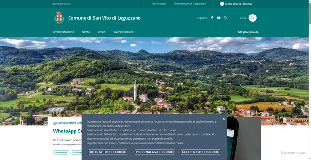 Security scan screenshot of https://www.comune.sanvitodileguzzano.vi.it/