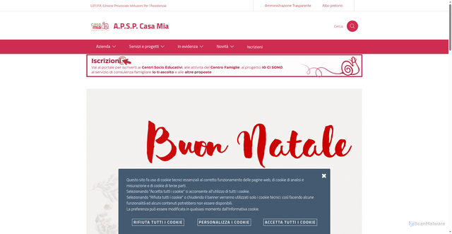 Security scan screenshot of https://www.casamiariva.it/