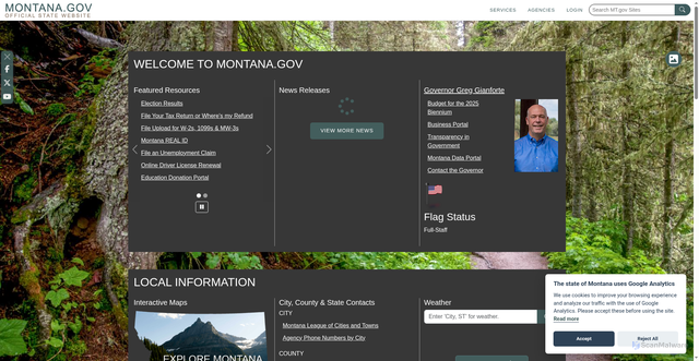 Security scan screenshot of https://montana.gov/