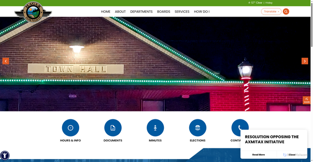 Security scan screenshot of http://www.hagartownship.gov/