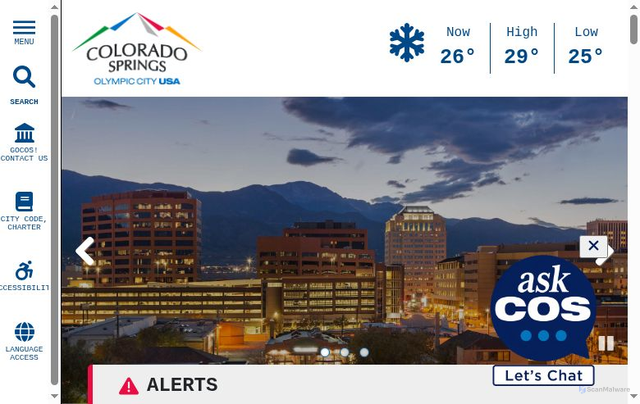 Security scan screenshot of https://coloradosprings.gov/