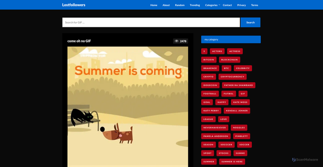 Security scan screenshot of https://bulkplates.com/come-oh-no-gif/