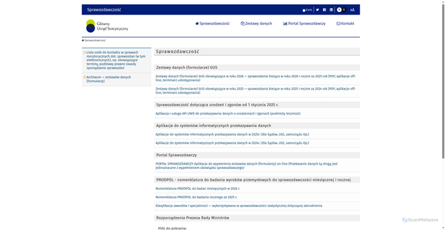 Security scan screenshot of https://form.stat.gov.pl