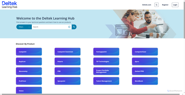 Security scan screenshot of https://learning.deltek.com