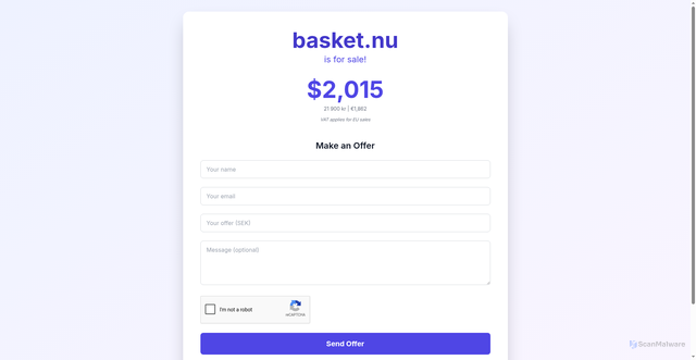 Security scan screenshot of https://basket.nu