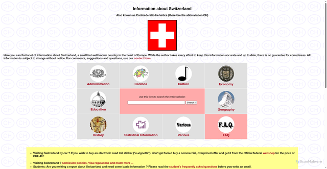 Security scan screenshot of https://www.about.ch/
