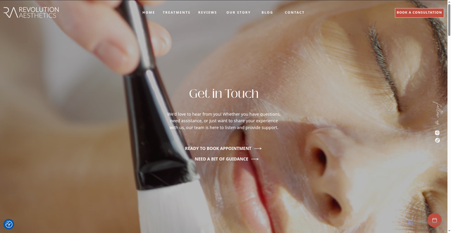 Security scan screenshot of https://revolutionaesthetics.co.uk/contact-us