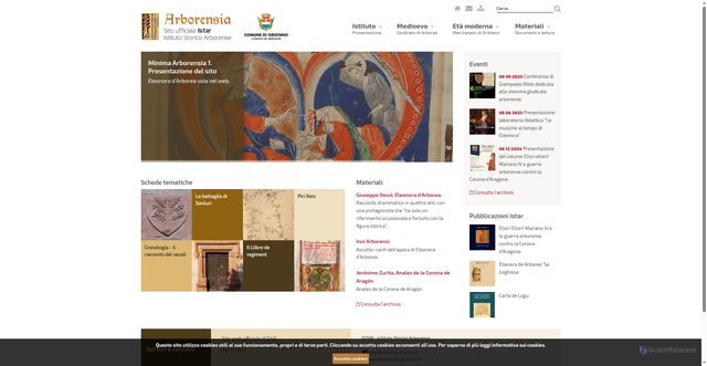 Security scan screenshot of https://www.istar.oristano.it/it/index.html