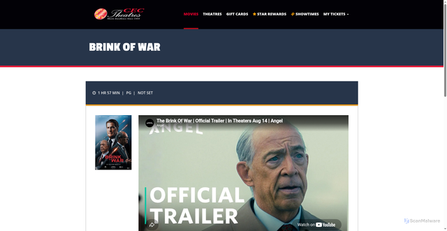 Security scan screenshot of https://www.cectheatres.com/movie/927703128/0/Brink-of-War
