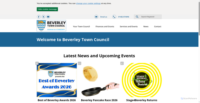 Security scan screenshot of https://www.beverley.gov.uk/