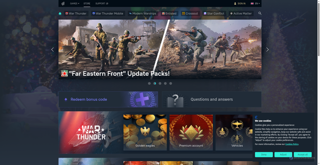 Security scan screenshot of https://store.gaijin.net