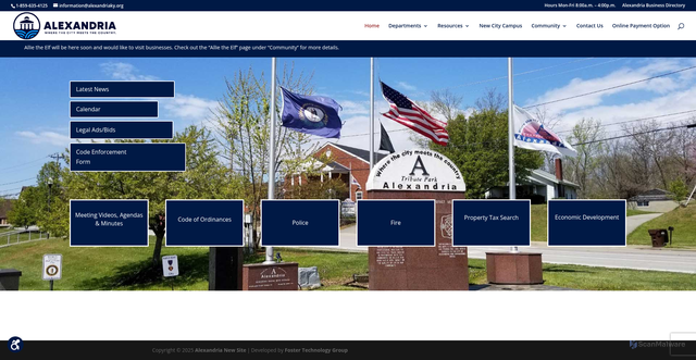 Security scan screenshot of https://alexandriaky.gov/