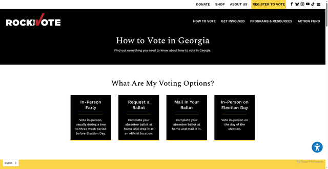 Security scan screenshot of https://www.rockthevote.org/how-to-vote/georgia/