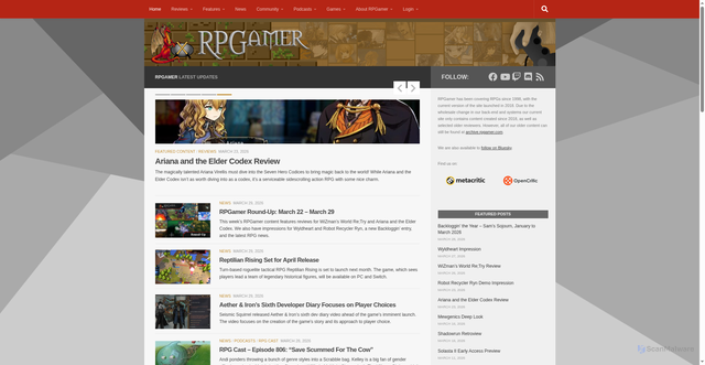 Security scan screenshot of https://rpgamer.com