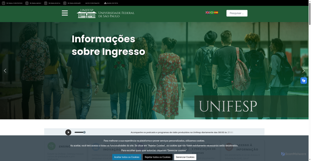 Security scan screenshot of https://portal.unifesp.br