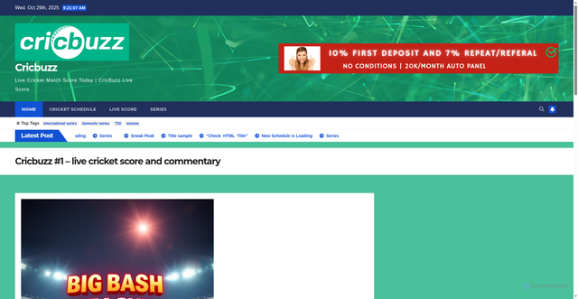 Security scan screenshot of https://cricbuzz1.com/