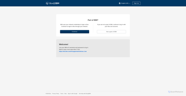 Security scan screenshot of https://ibm.ent.box.com