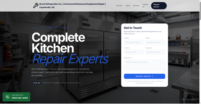 Security scan screenshot of https://brockrefrigeration.com/