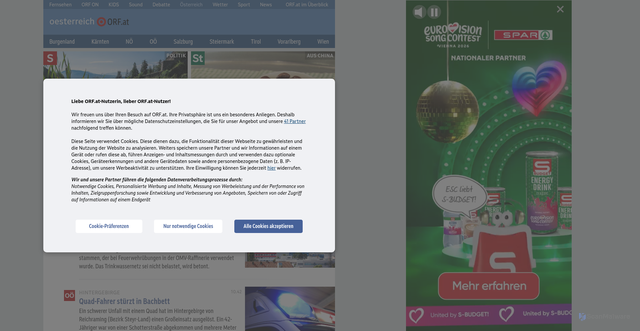 Security scan screenshot of https://oesterreich.orf.at