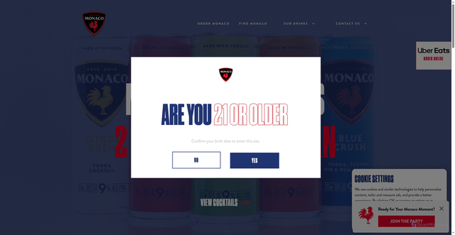 Security scan screenshot of https://www.drinkmonaco.com/