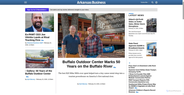 Security scan screenshot of https://www.arkansasbusiness.com