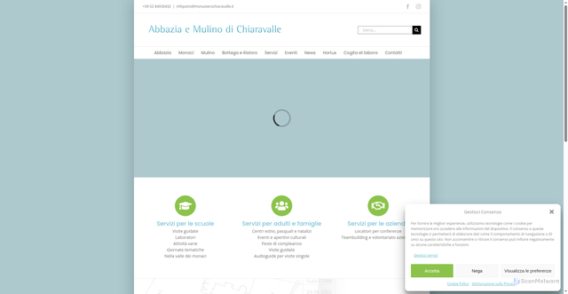 Security scan screenshot of https://abbaziadichiaravalle.it/