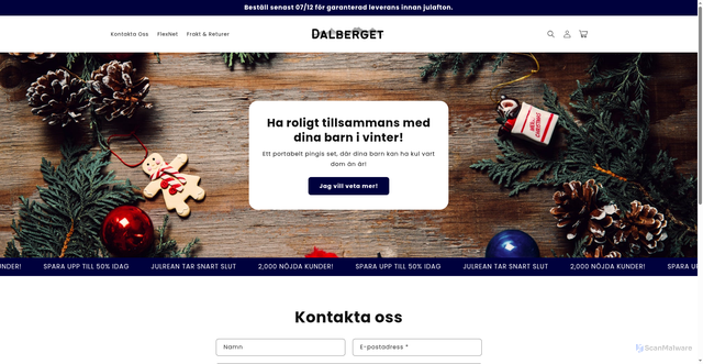 Security scan screenshot of https://dalberget.se