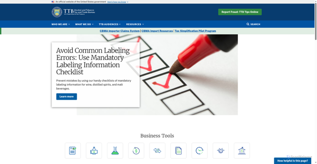 Security scan screenshot of https://www.ttb.gov/