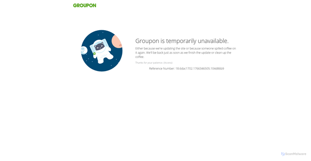 Security scan screenshot of https://www.groupon.be