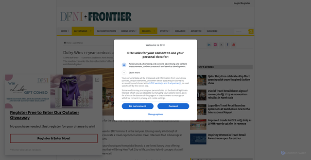 Security scan screenshot of https://www.dfnionline.com/latest-news/dufry-wins-11-year-contract-at-jfk-airport-terminal-8-30-10-2025/