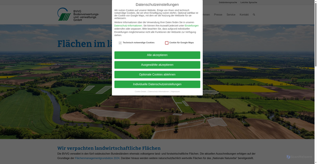 Security scan screenshot of https://www.bvvg.de/