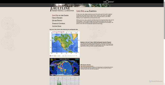 Security scan screenshot of https://annex.exploratorium.edu/fault-line/liveeye.html