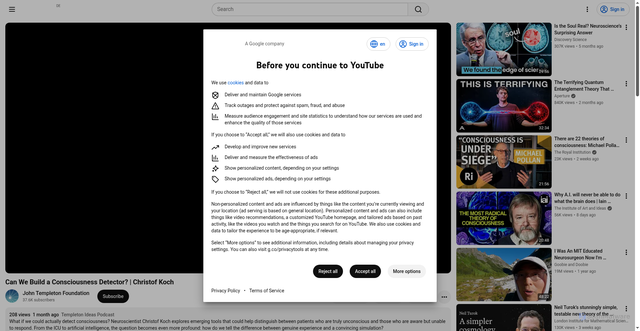Security scan screenshot of https://www.youtube.com/watch?v=PoVjsqKlnzM&utm_source=Receive+News+from+the+John+Templeton+Foundation&utm_campaign=9d4791373b-EMAIL_CAMPAIGN_2026_templetonideas_20260624_COPY_0&utm_medium=email&utm_term=0_-42837b4b08-97355777