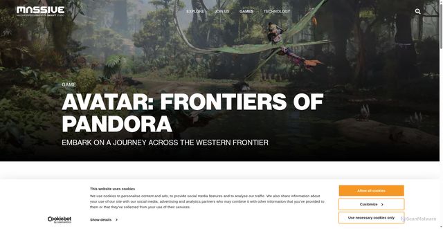 Security scan screenshot of https://www.massive.se/project/avatar-frontiers-of-pandora/