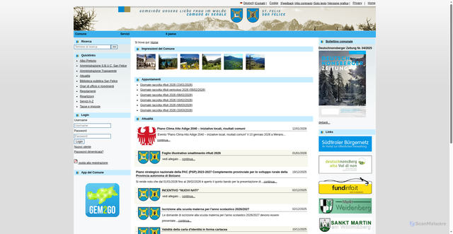 Security scan screenshot of https://www.ulfraufelix.eu/system/web/default.aspx?sprache=3