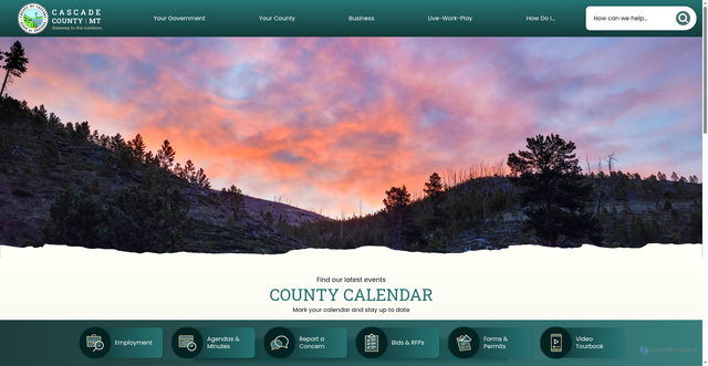 Security scan screenshot of https://cascadecountymt.gov/