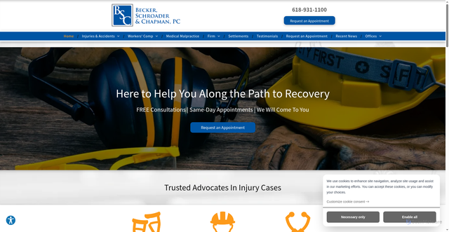 Security scan screenshot of https://www.beckerinjurylaw.com/