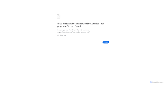 Security scan screenshot of https://mazdamotorofamericainc.demdex.net