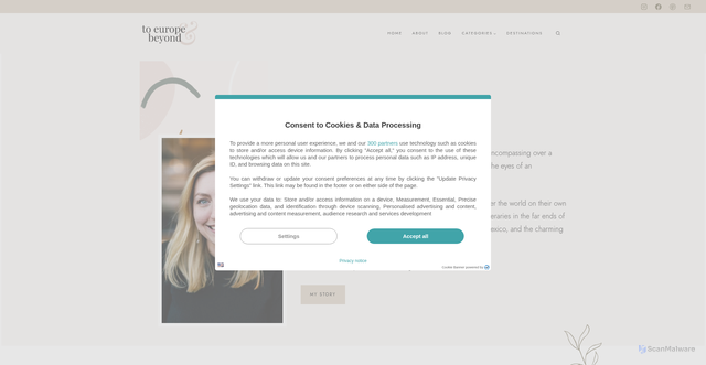 Security scan screenshot of https://www.toeuropeandbeyond.com/