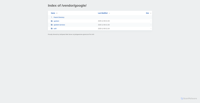 Security scan screenshot of https://jetztgewinnen-glueck.de/vendor/google
