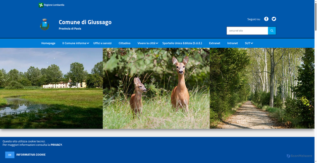 Security scan screenshot of https://www.comune.giussago.pv.it/hh/index.php