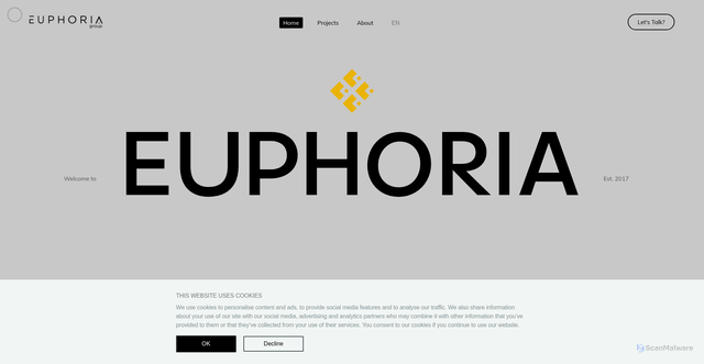 Security scan screenshot of https://euphoria-group.vercel.app/
