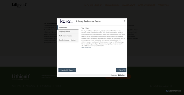 Security scan screenshot of https://lithionitpatient.se