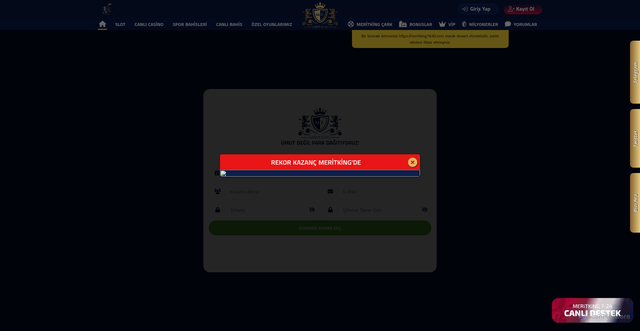 Security scan screenshot of https://meritkingbet2001.com/register