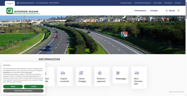 Security scan screenshot of https://www.autostradesiciliane.it/