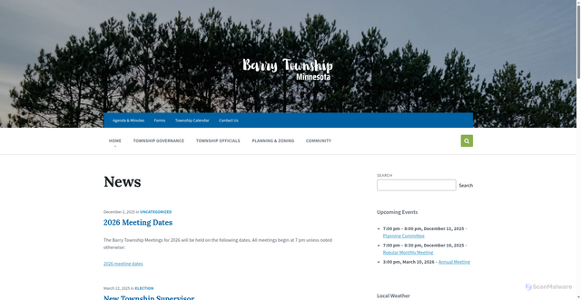 Security scan screenshot of https://barrytownshipmn.gov/