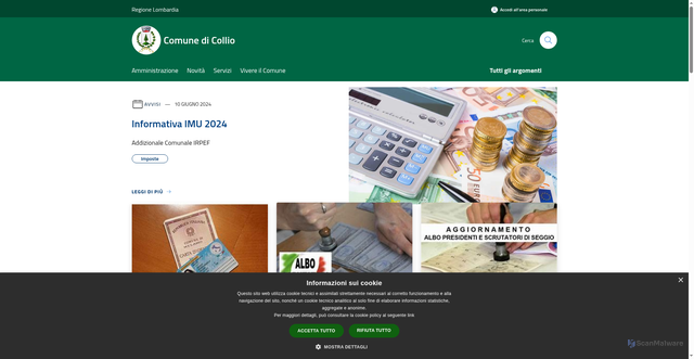 Security scan screenshot of https://www.comune.collio.bs.it/it